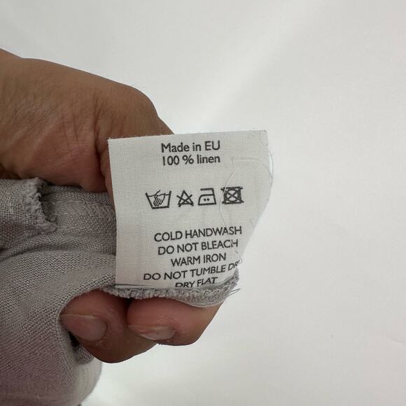 Haiku + Minimal Azarin Linen Pants Drawstring Waist Gray M Adjustable Breathable - Picture 7 of 7